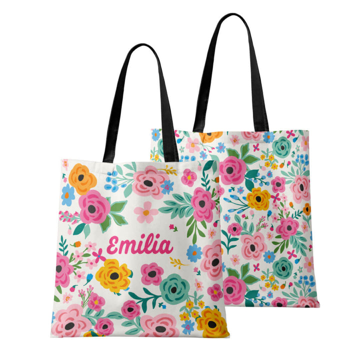 pretty poppies personalized tote 