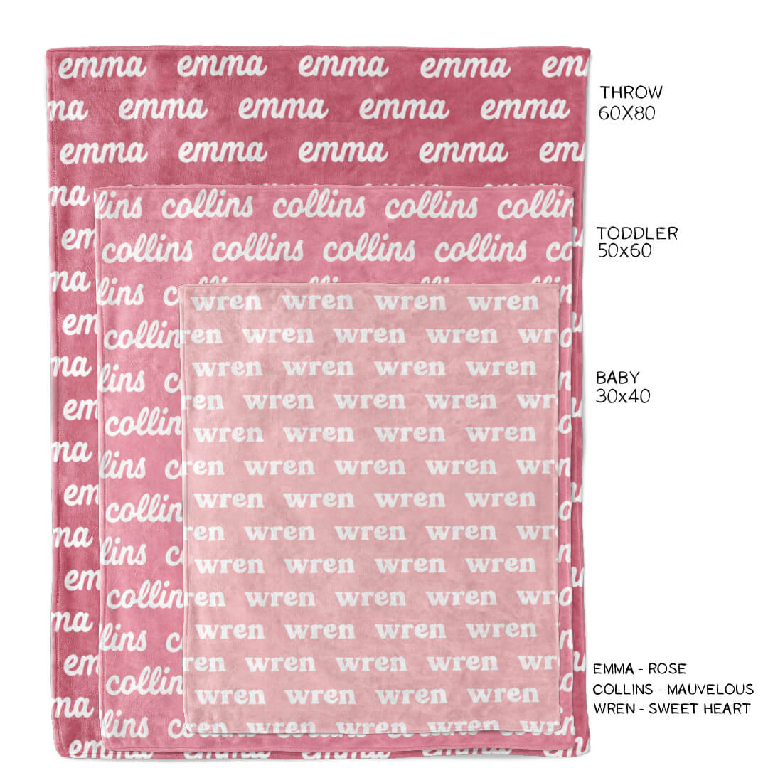 pink personalized color blanket 