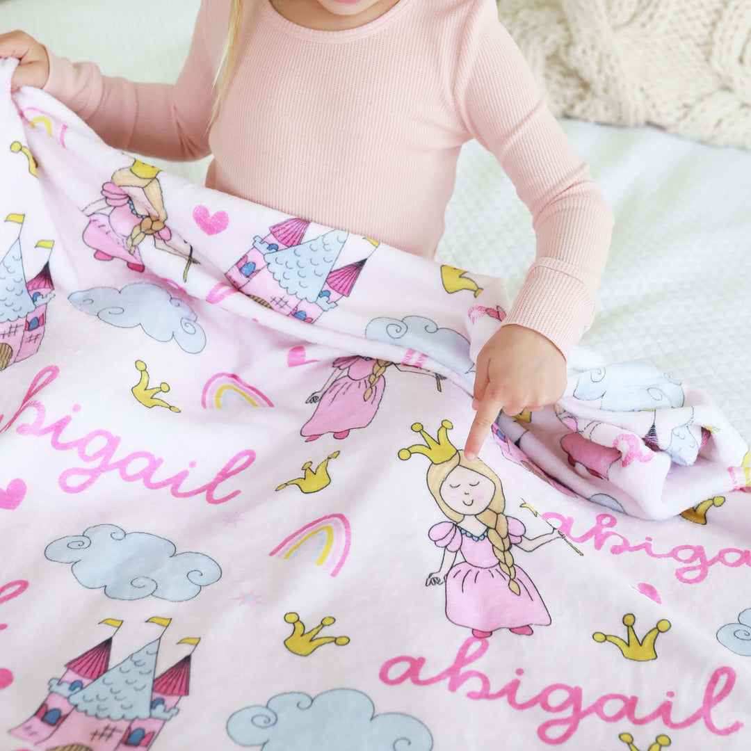 once upon a time personalized kids blanket 