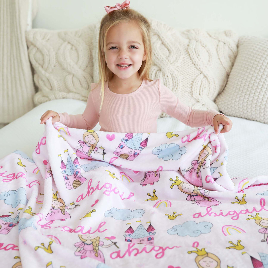 personalized kids blanket once upon a time