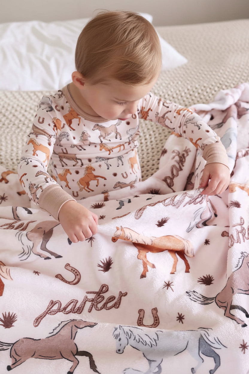 P's Ponies Personalized Kids Blanket
