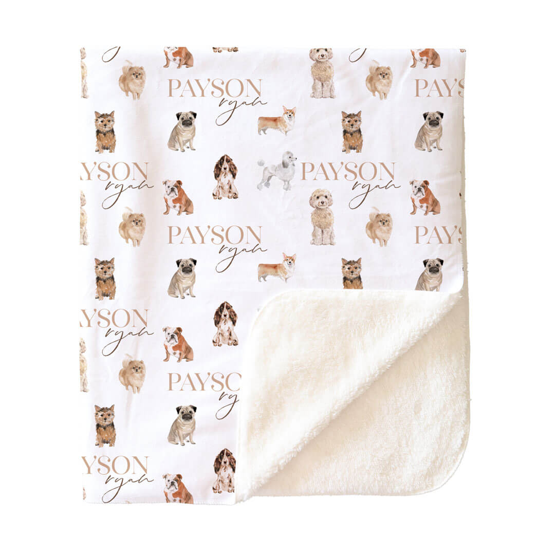 Puppy Love Personalized Toddler Blanket