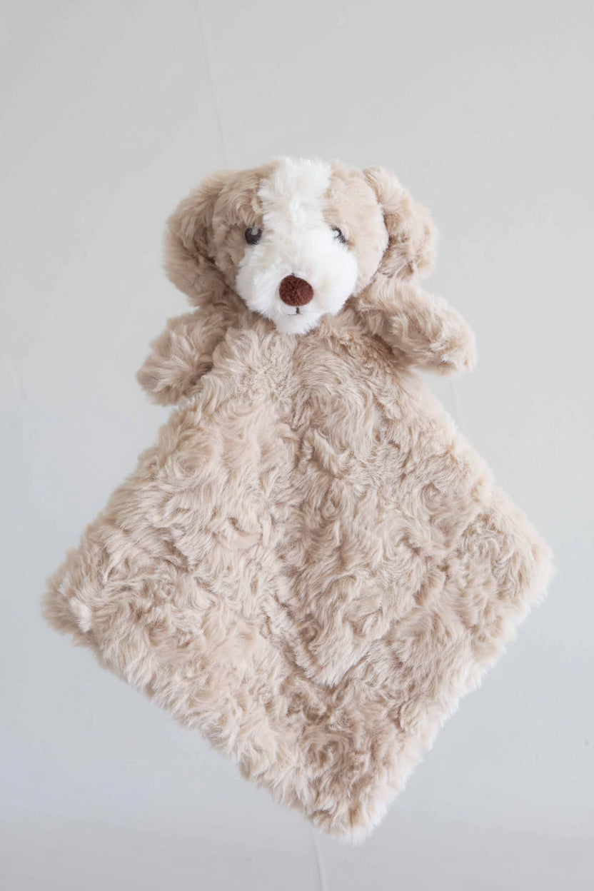 beige puppy lovey for babies 