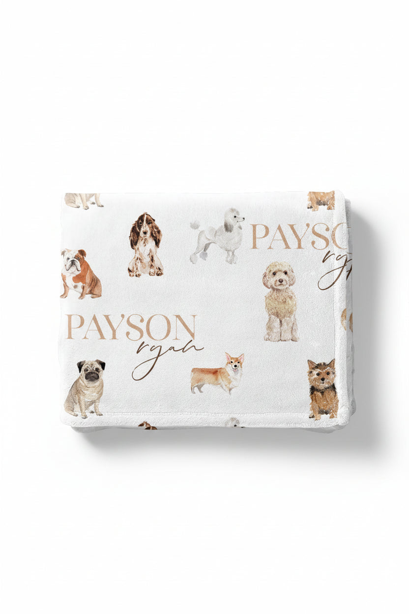 Puppy Love Personalized Toddler Blanket