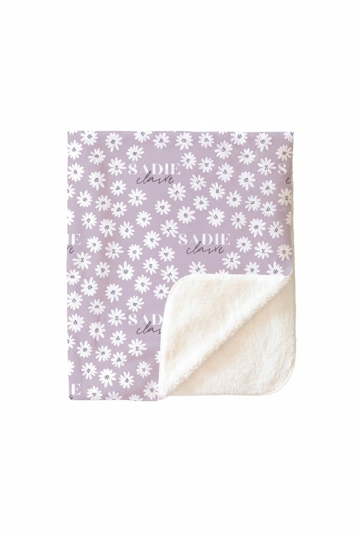 Purple Daisy Personalized Toddler Blanket