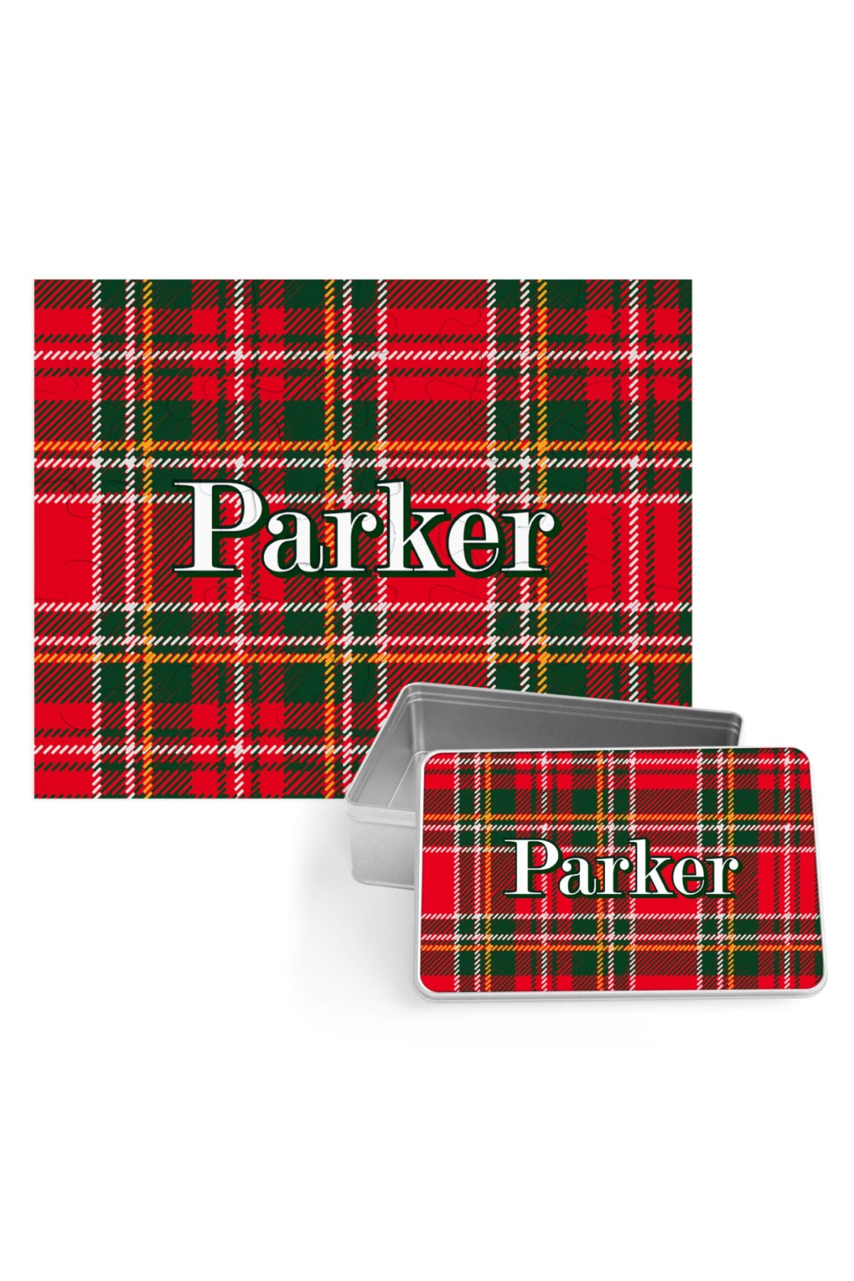 Kids' Personalized Christmas 30-Piece Puzzle | Plaid Tidings