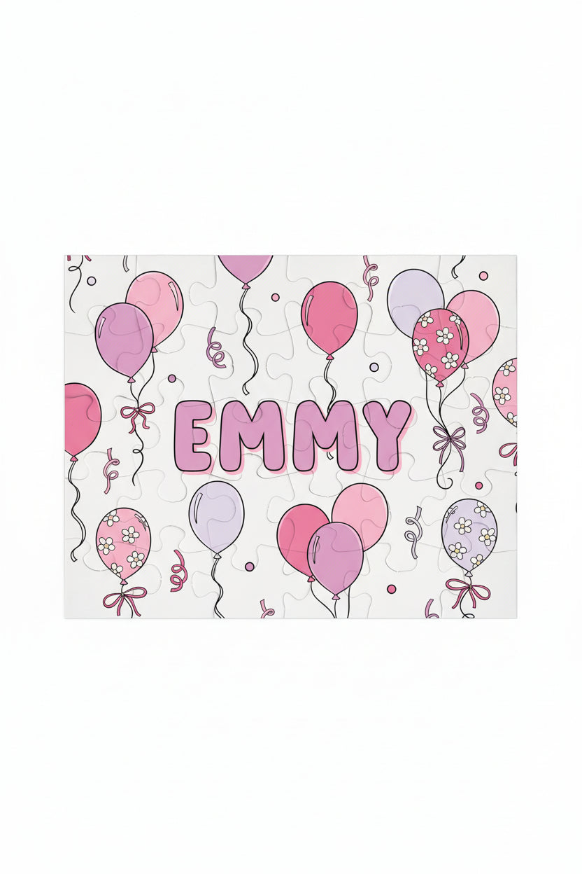 Kids Personalized 30 Piece Puzzle | Party Time Pink