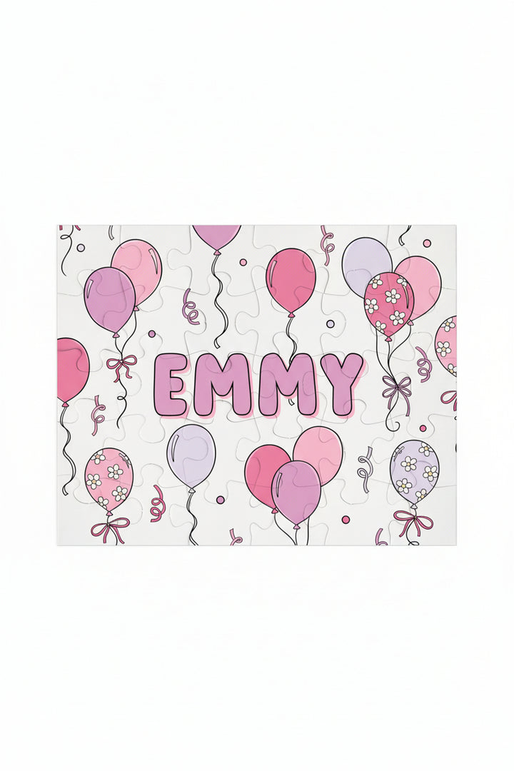 pink party time personalized puzzle for girls 