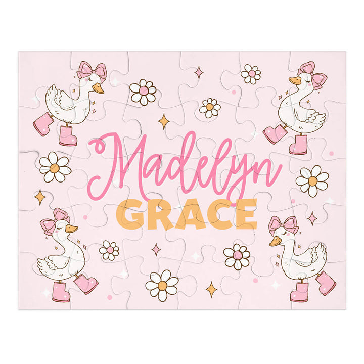 pink goose personalized puzzle for kids 