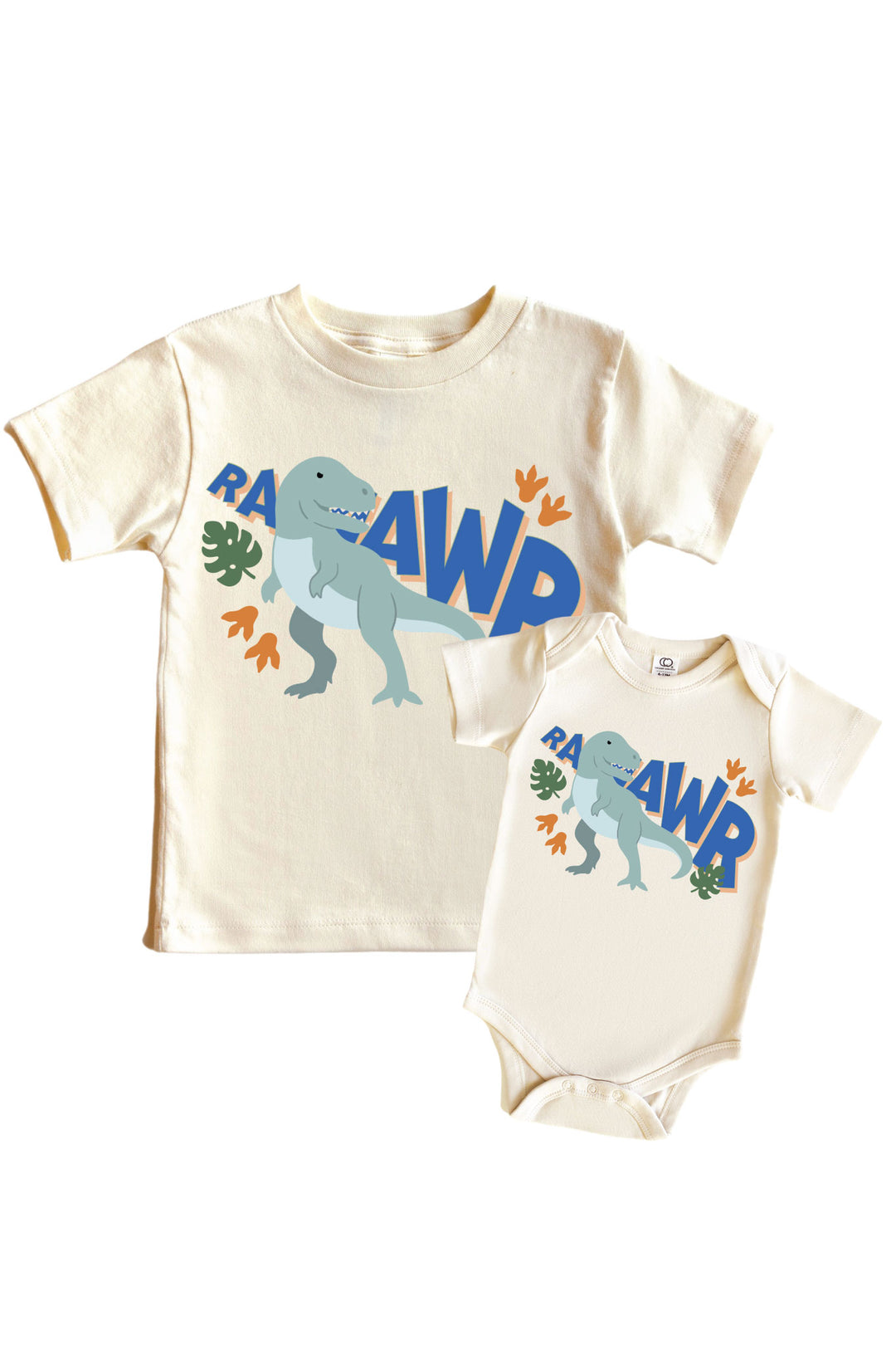 raaaawr graphic tee and bodysuit for boys 