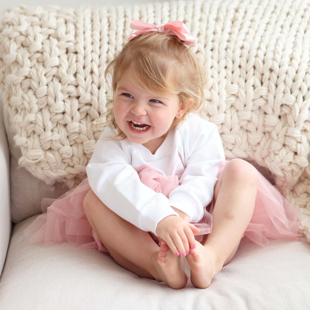 ribbon bow sweatshirt for toddlers personalized with name 