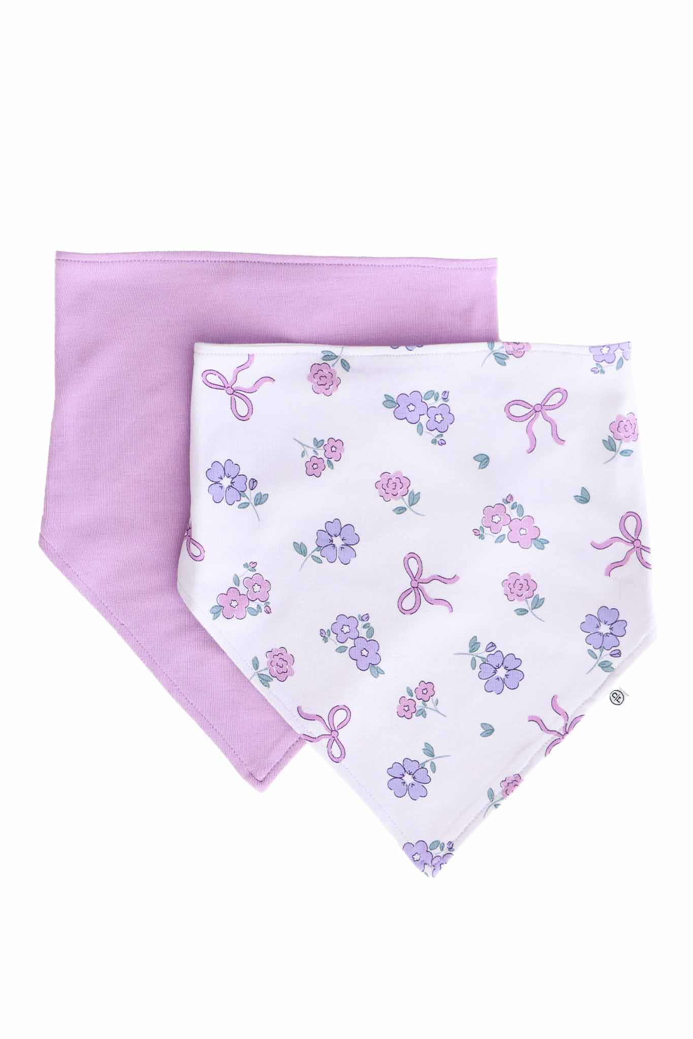 Ribbon & Roses 2pc Bandana Bibs | Purple