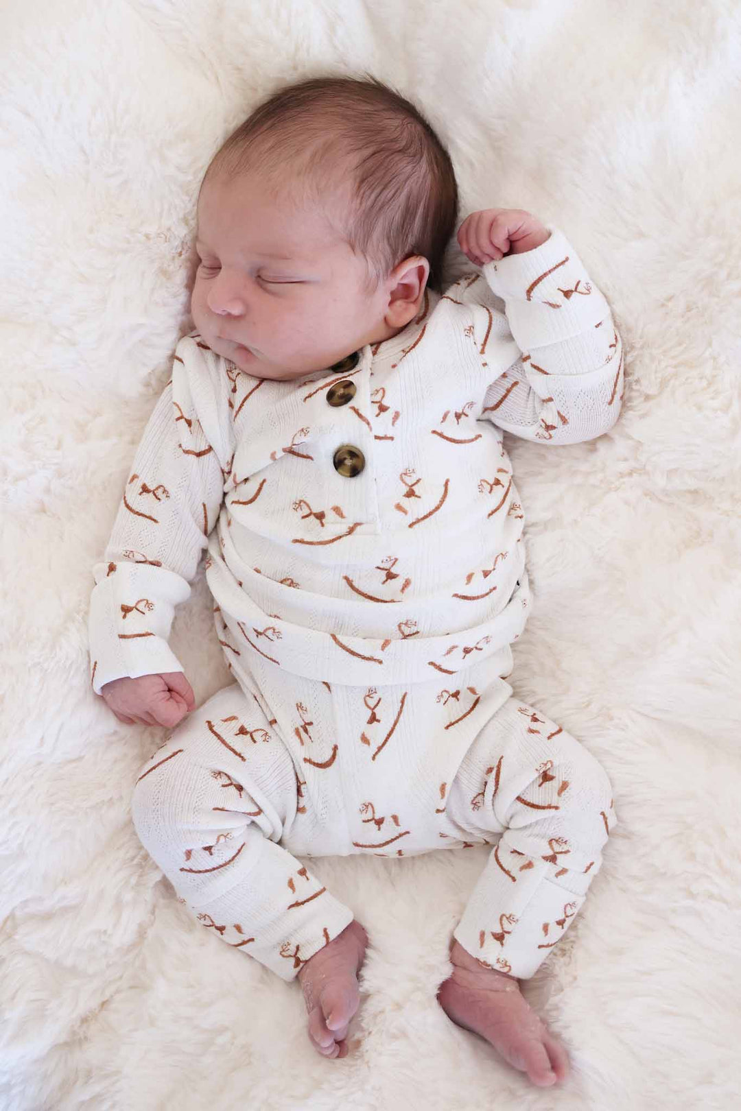 rock-a-bye 2pc bamboo button top & bottom set for boys 