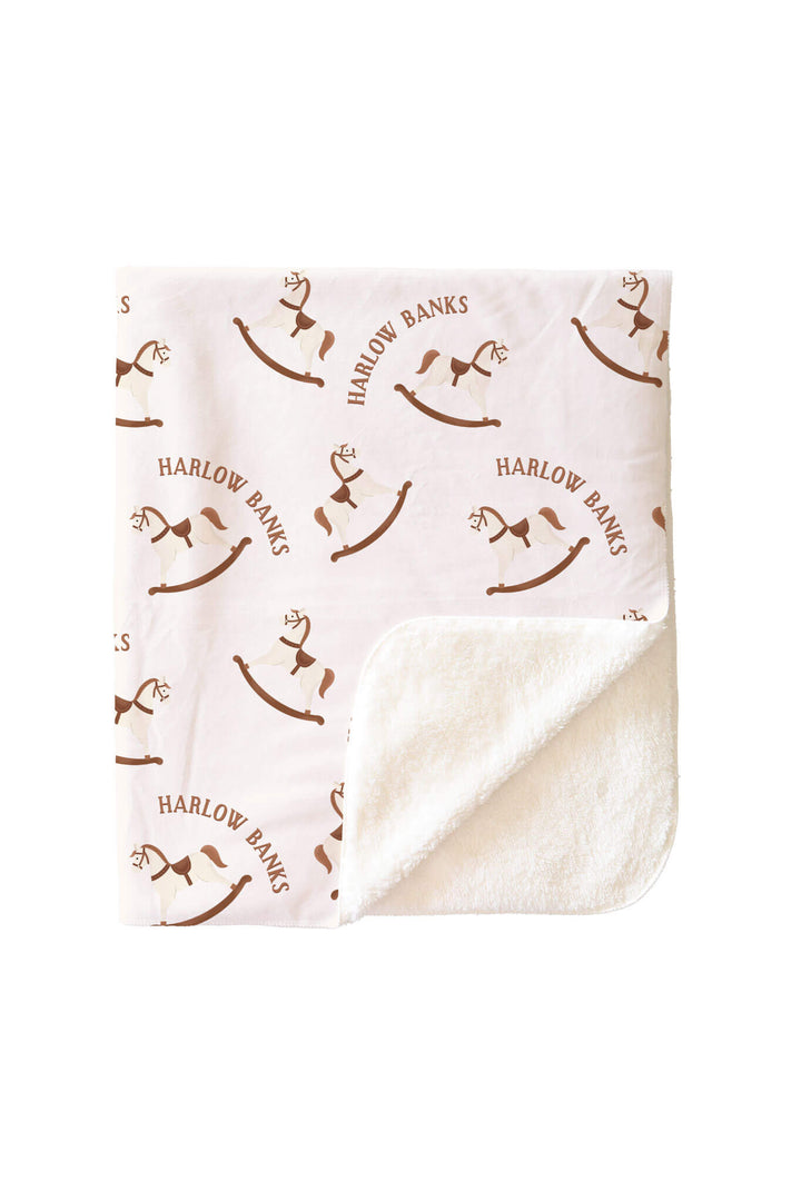 rock-a-bye sherpa personalized blanket for kids 
