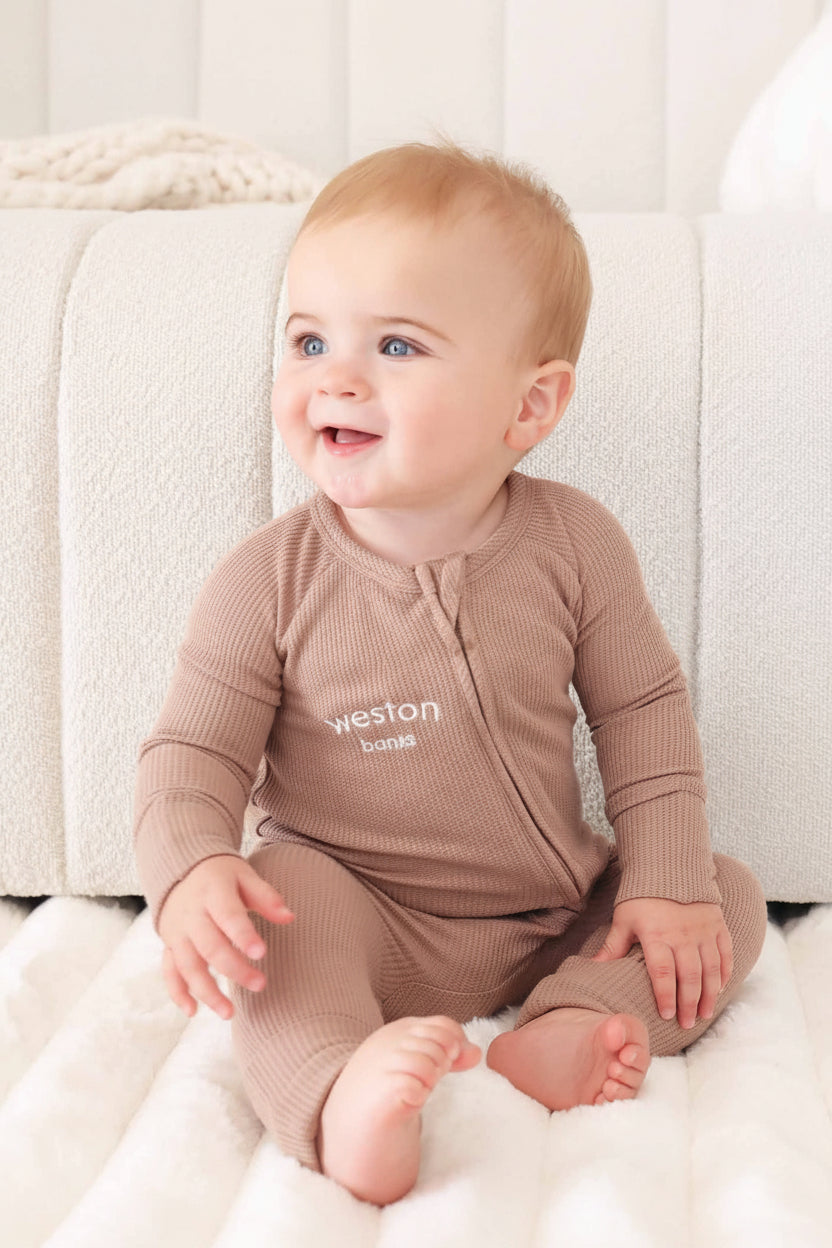 cocoa embroidered convertible zip romper 