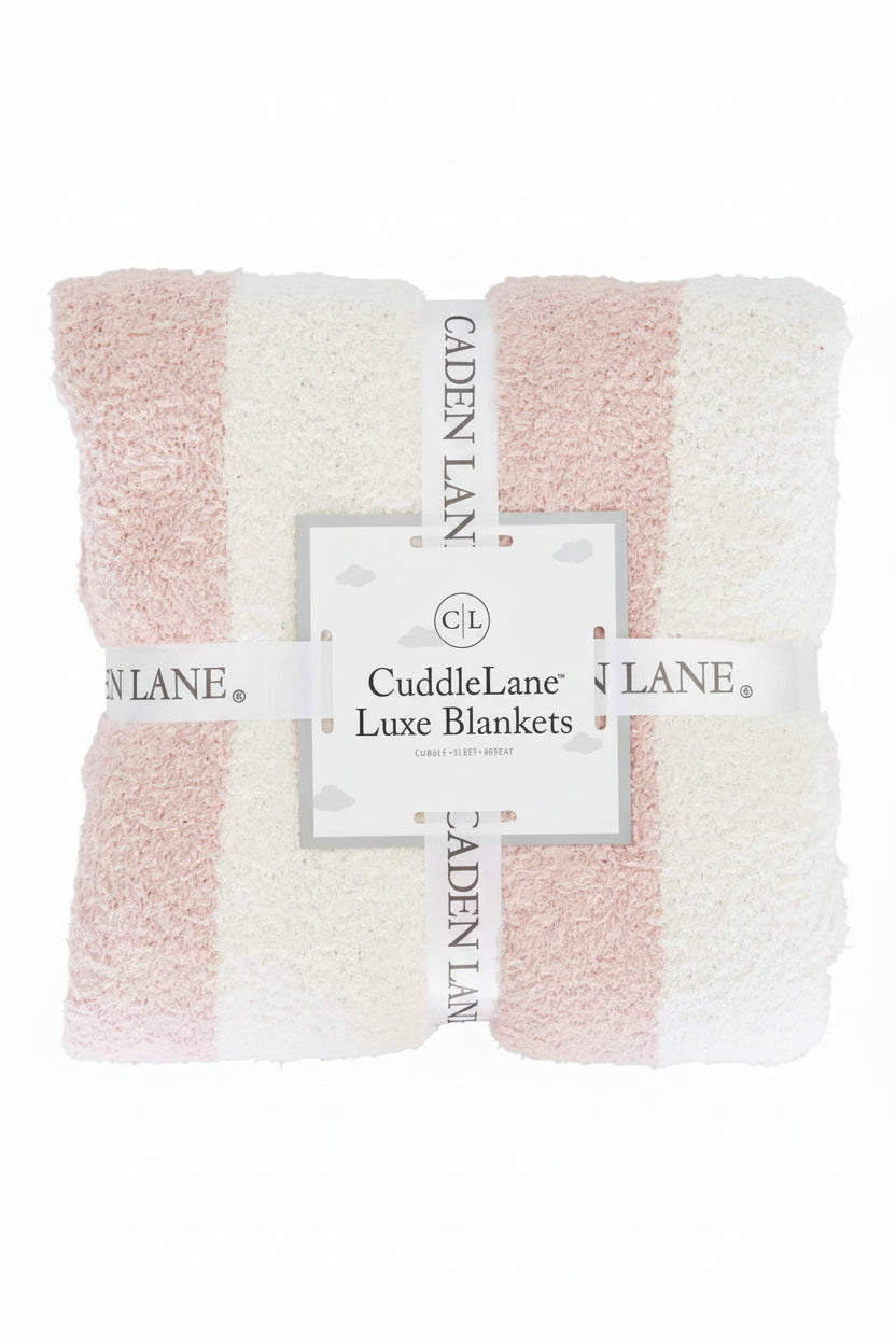 rose stripe caden lane cuddlelane luxe blanket 