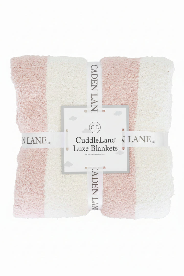 rose stripe caden lane cuddlelane luxe blanket 