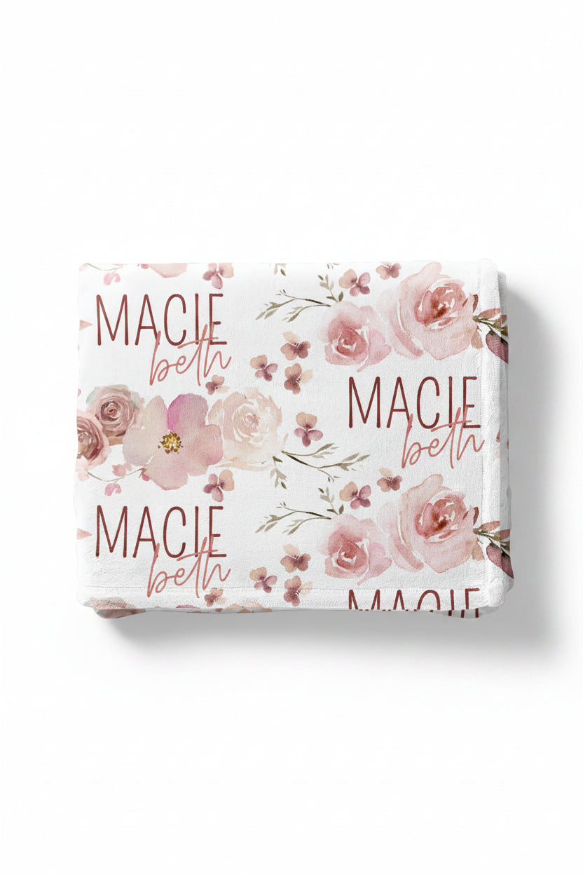 Rosie's Rose Garden Personalized Toddler Blanket