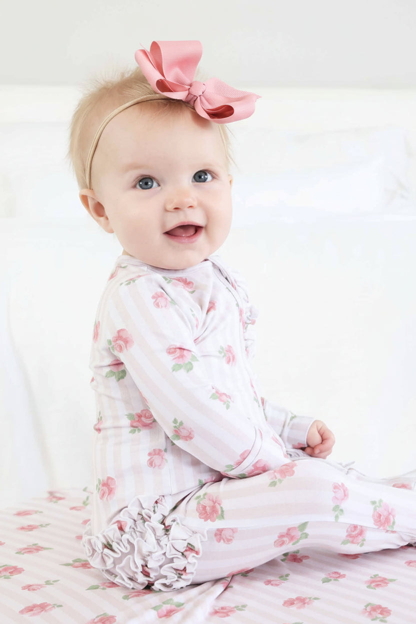 Rosy & Cozy Ruffle Zipper Footie