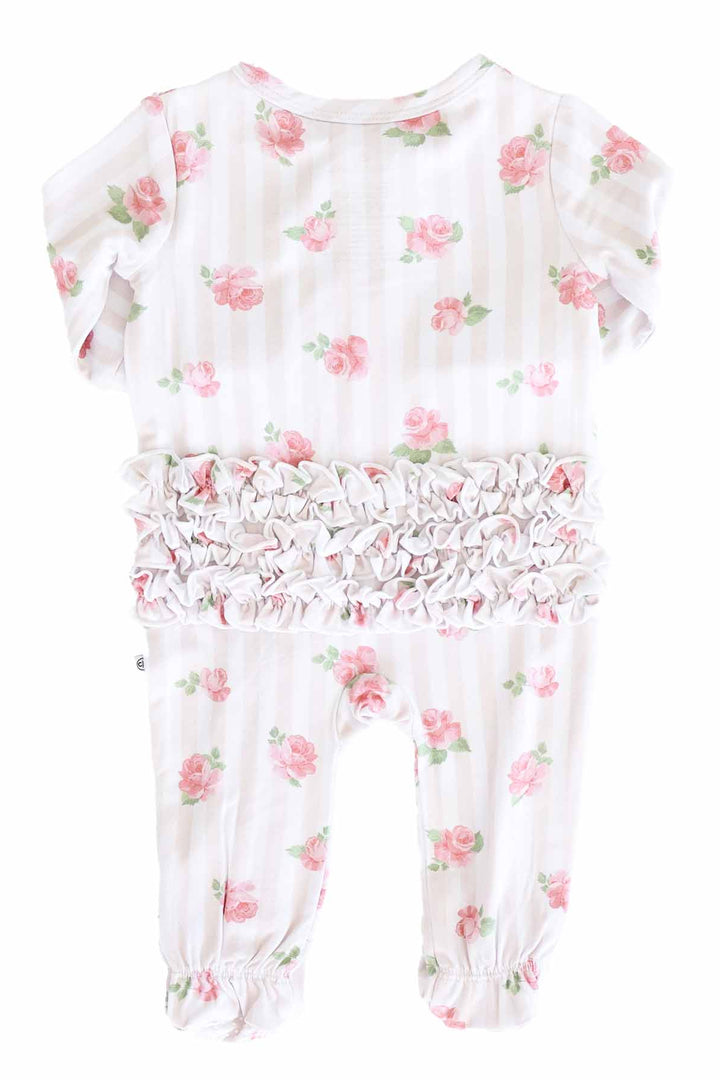 ruffle bottom footie rosy & cozy 