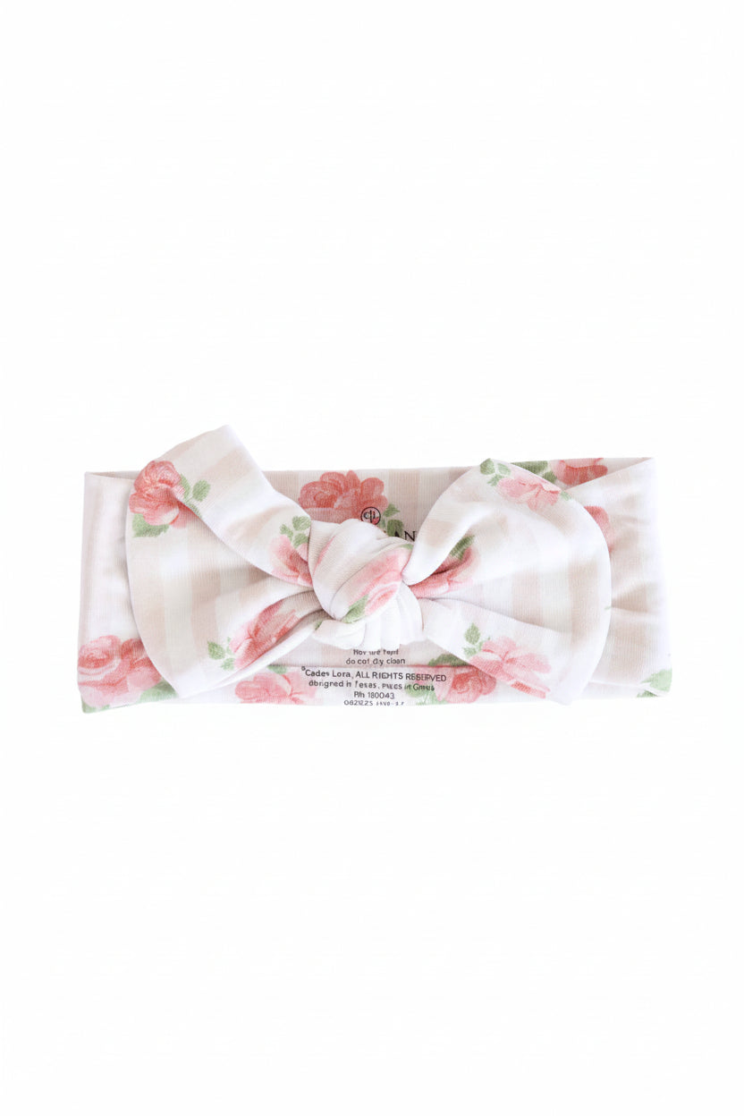Rosy & Cozy Knit Large Bow Headwrap