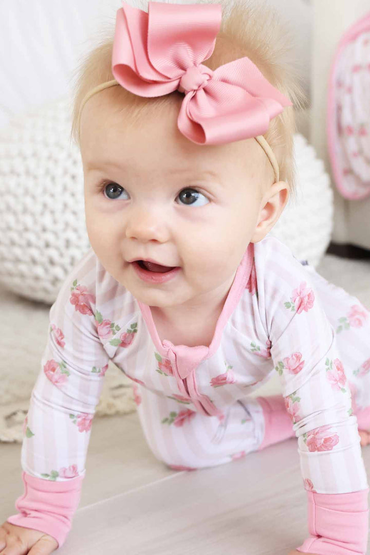 rosy and cozy convertible zip romper pajama for babies and toddlers 