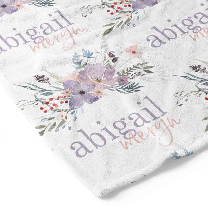 personalized toddler blanket dusty purple