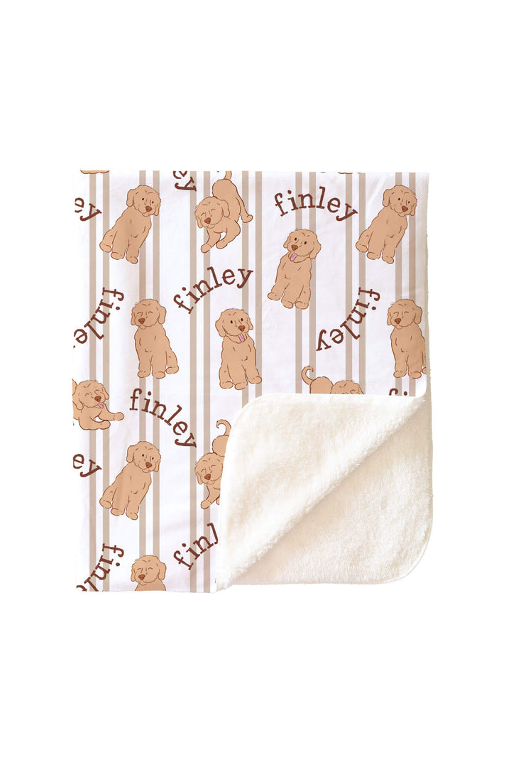 caden lane kids blanket with dog print – personalized