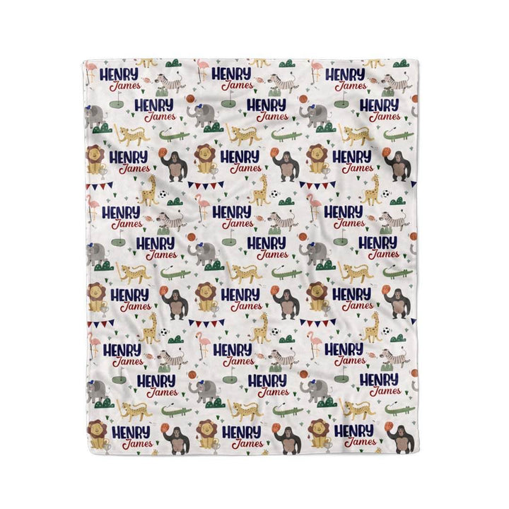 safari games personalized blanket for kids 