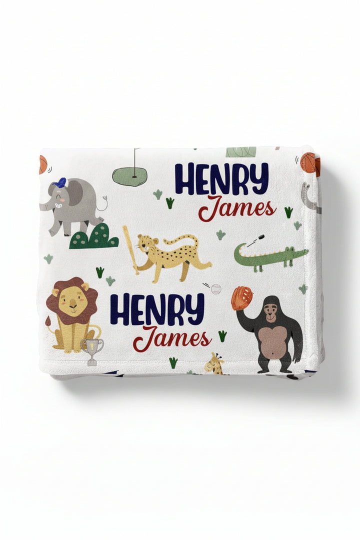 safari games kids blanket folded