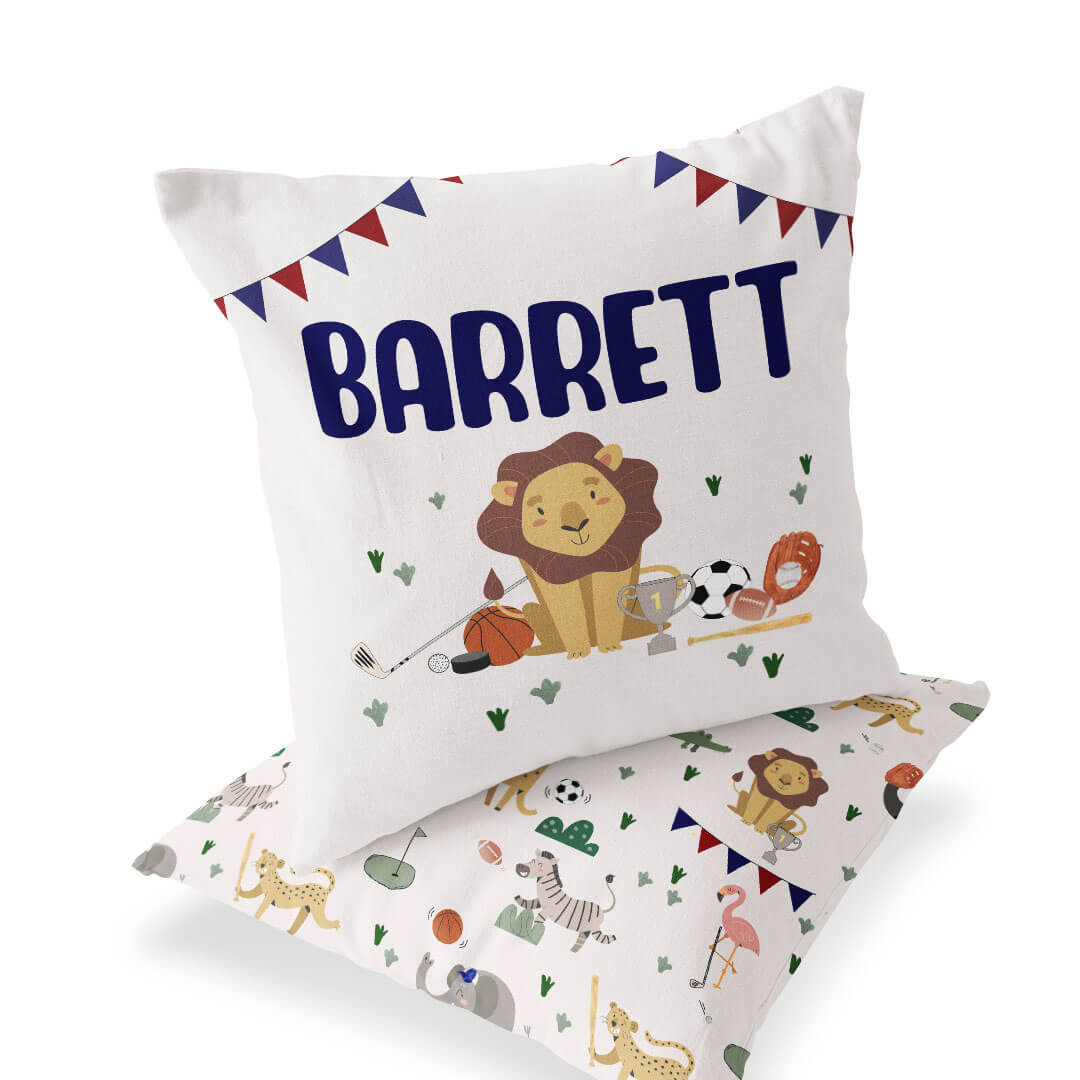 Safari Games Personalized Accent Pillow