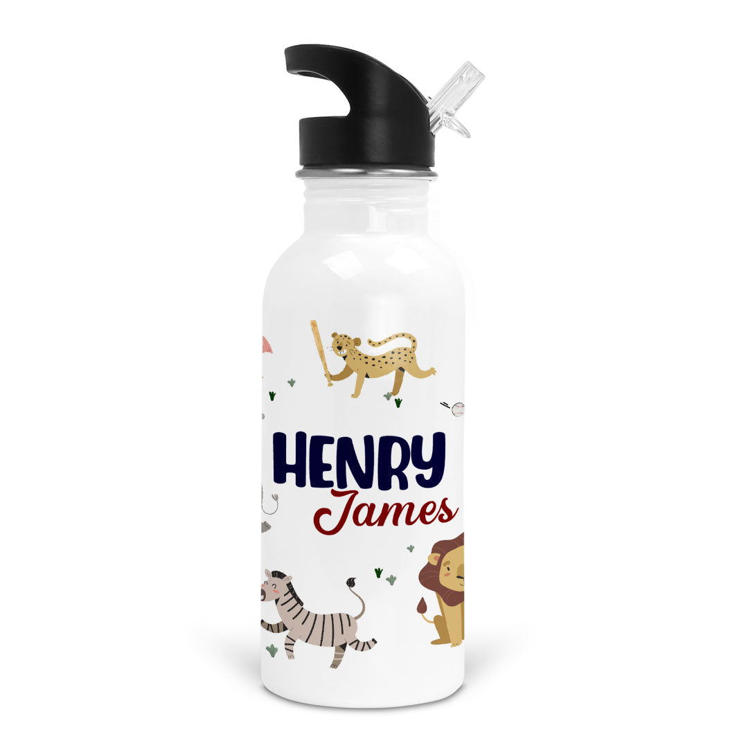 Safari Games Personalized Kids Water Bottle