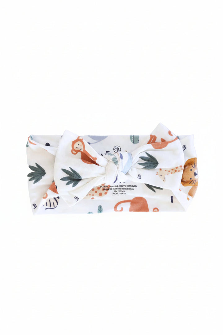 safari animal bow headwrap for babies 