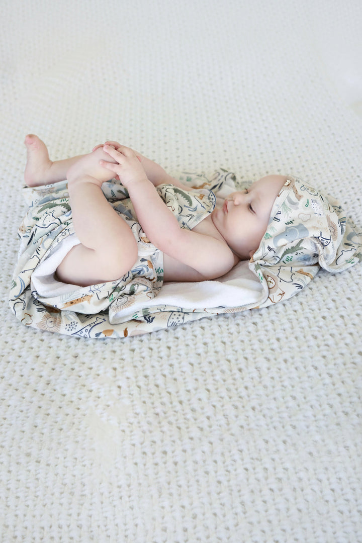 safari bath towel for kids and babies 
