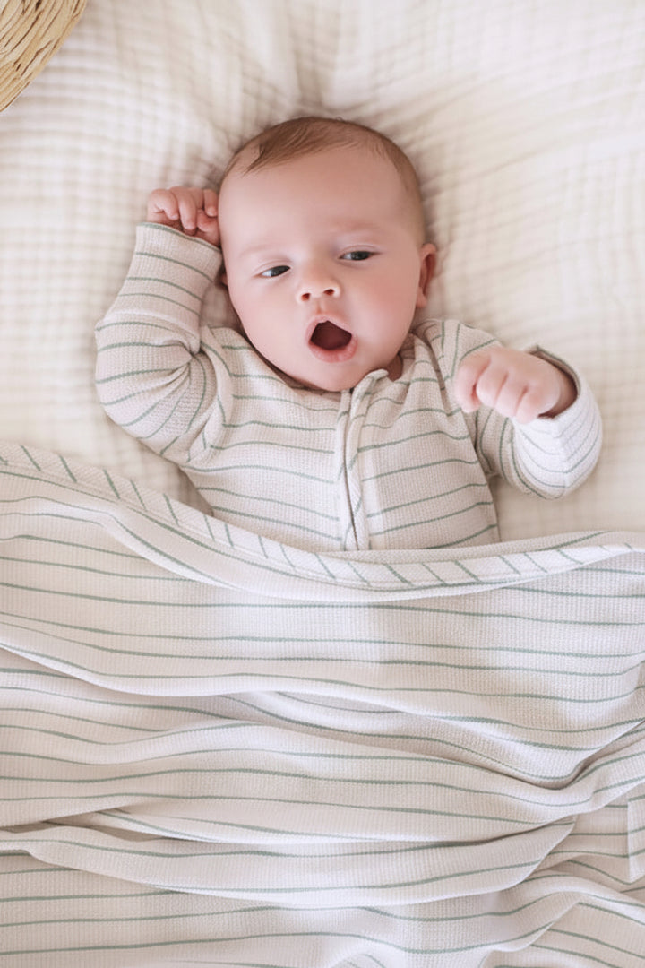 sage's stripes swaddle