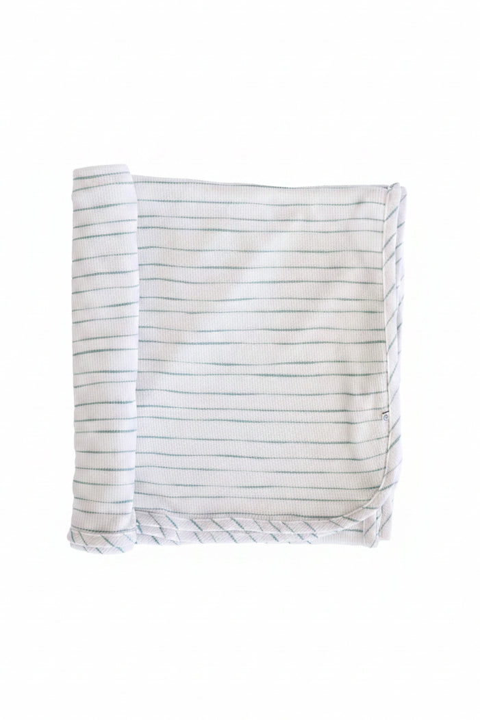 Sage's Stripes Bamboo Waffle Oversized Swaddle Blanket
