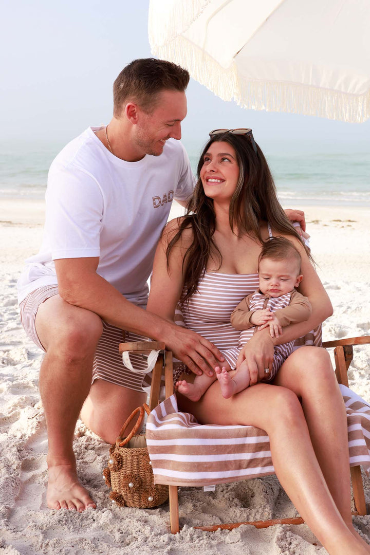 sandy stripes family matching swimsuits