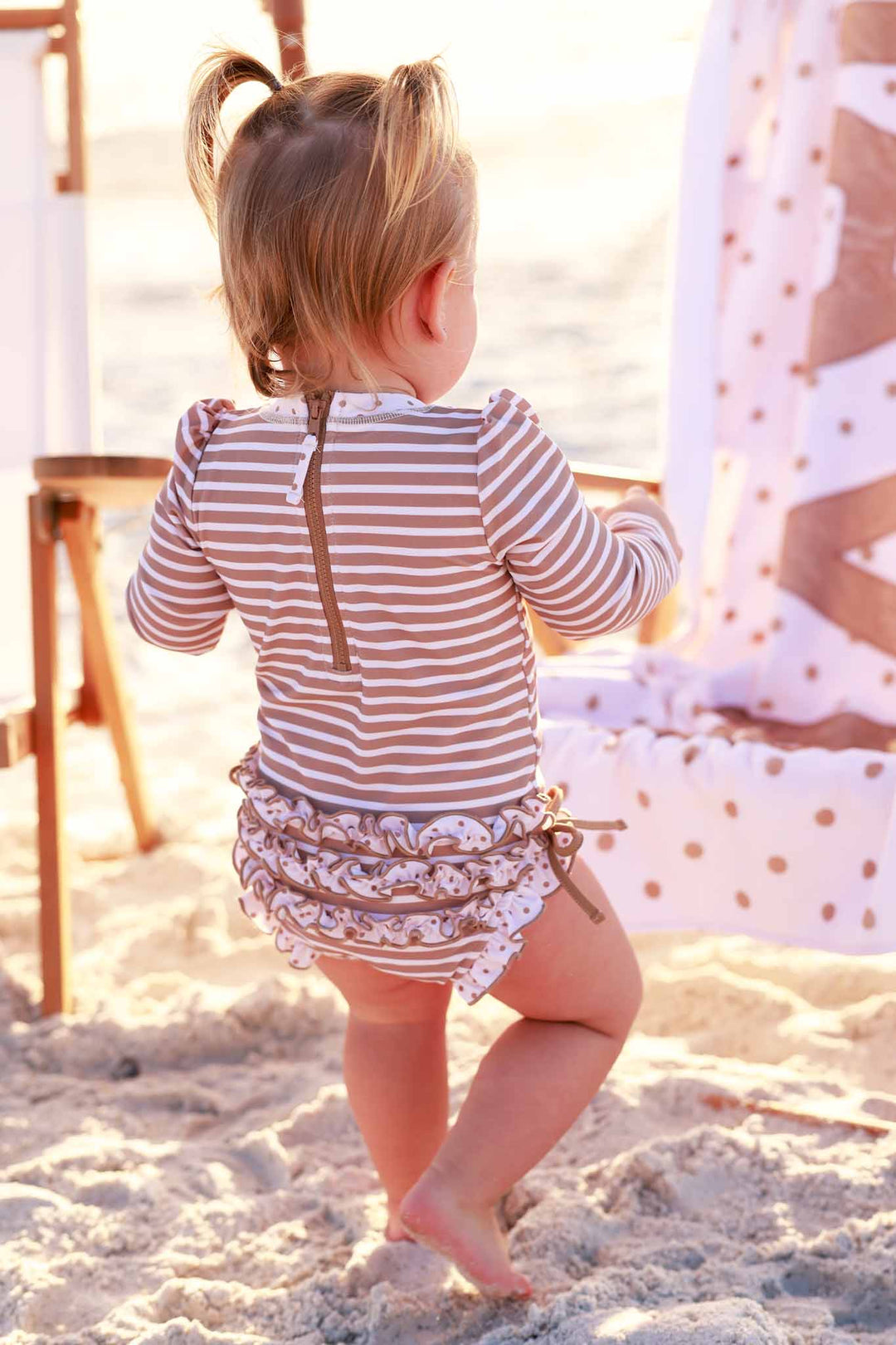 sandy stripes ruffle butt swimsuit 