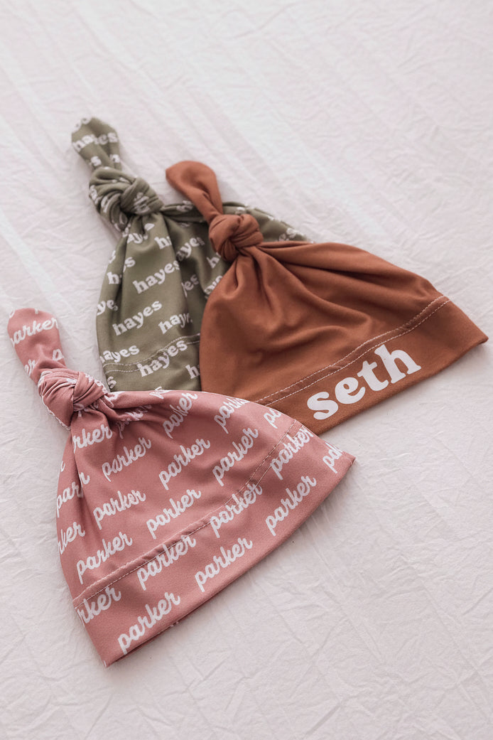 sunset personalized knotted hat 