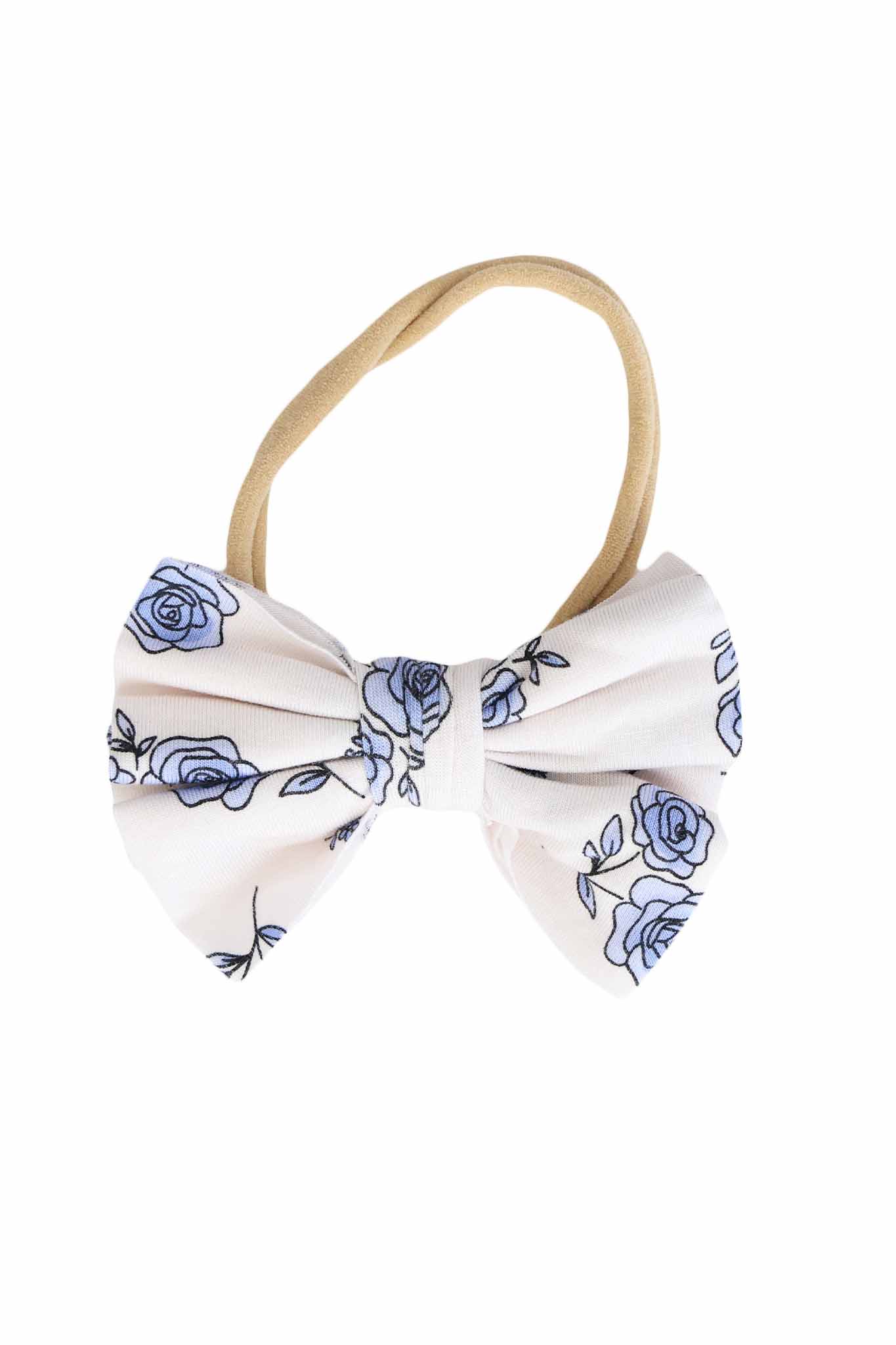 Sapphire Garden Knit Bow Headband