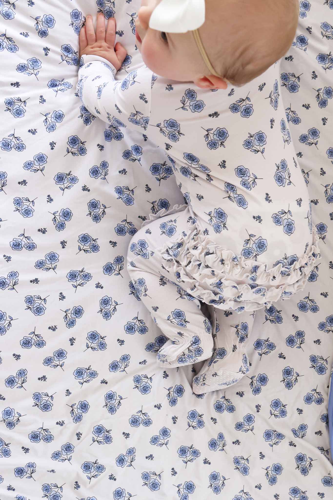 Sapphire Garden Ruffle Zipper Footie
