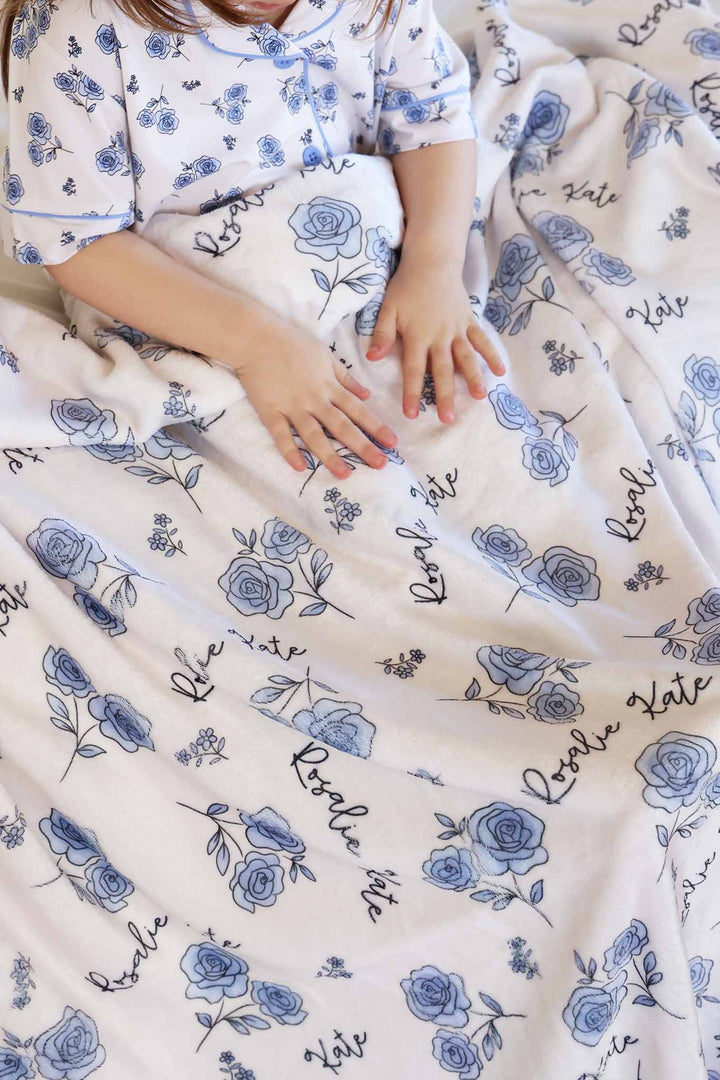 sapphire garden personalized minky blanket for girls 