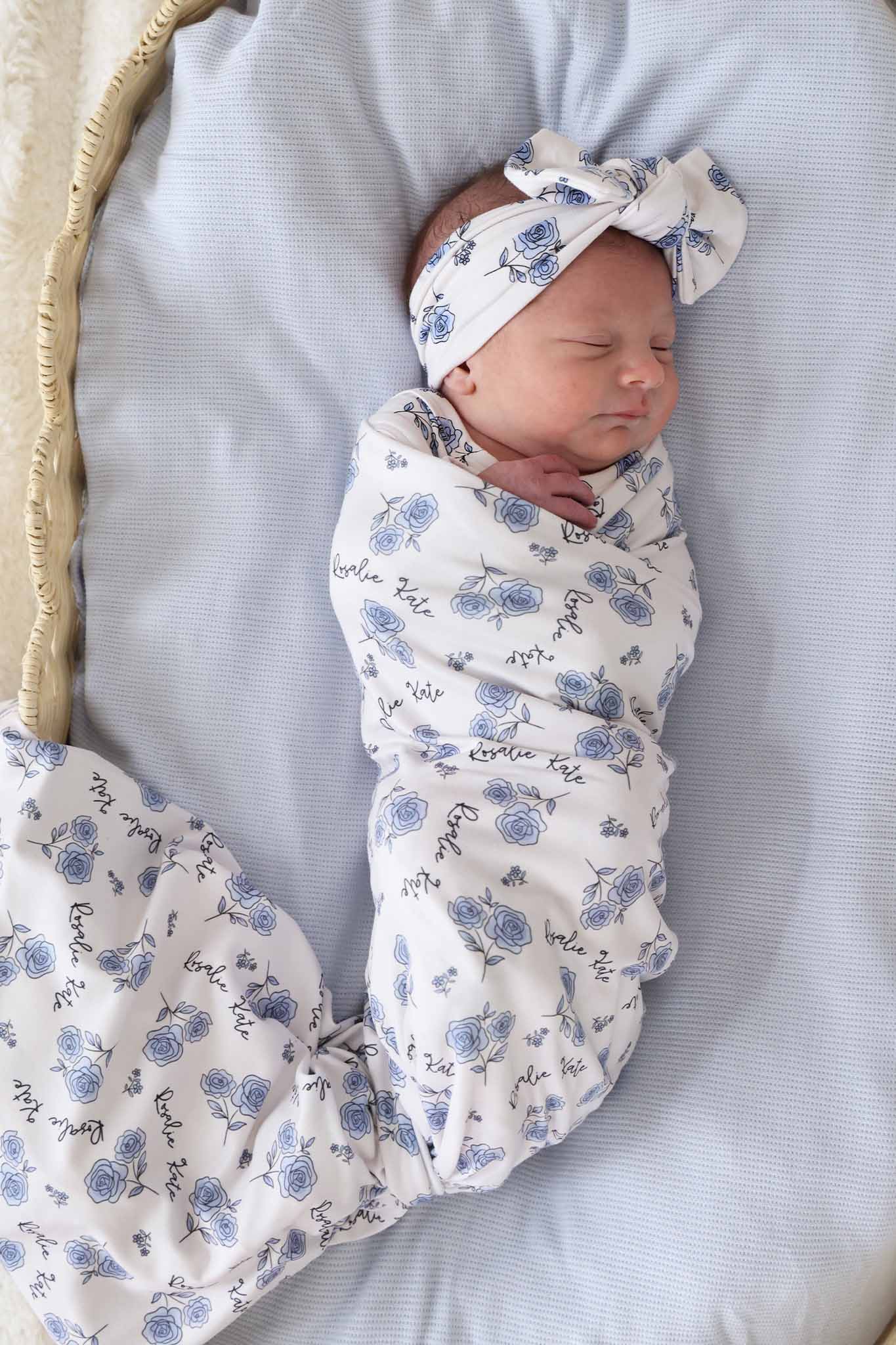 Sapphire Garden Personalized Swaddle Blanket