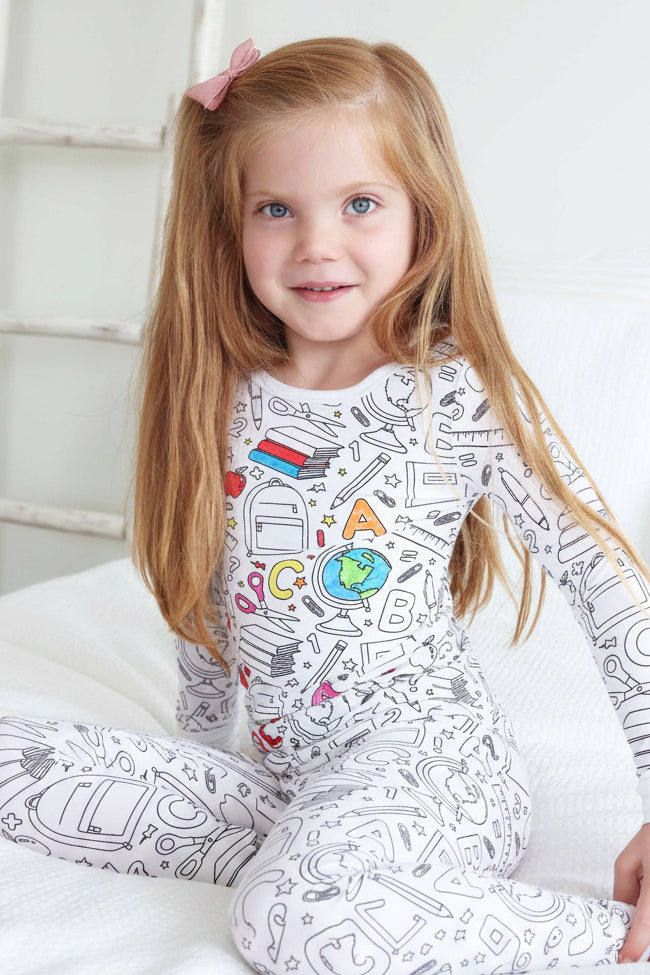 school themed colorable pajama set 