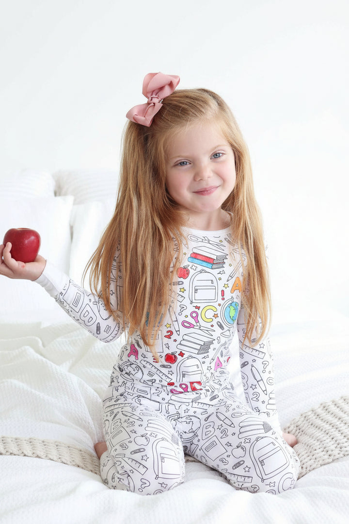 back to school kids colorable pajamas 