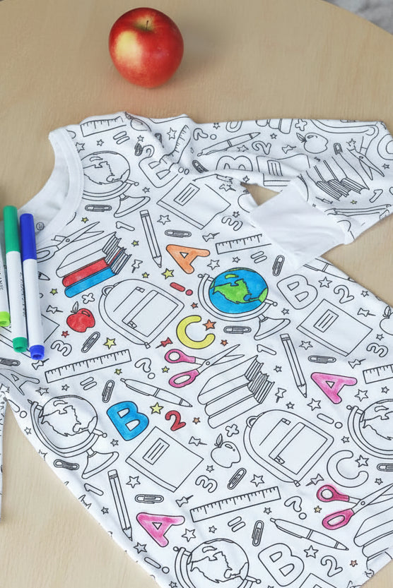 school colorable pajamas for kids 