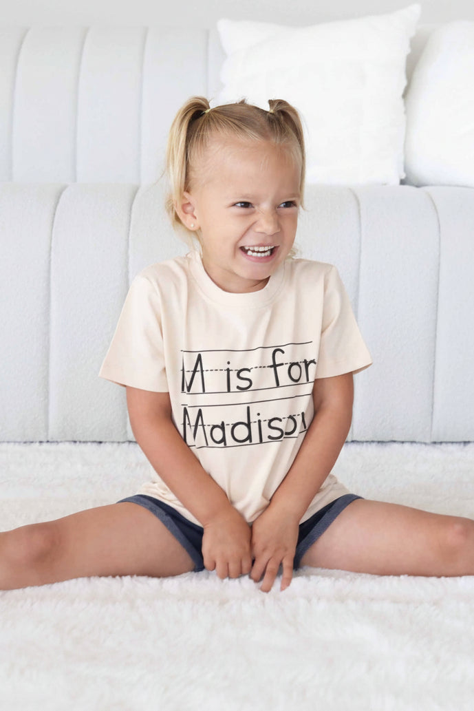 back to school personalized graphic tee for kids