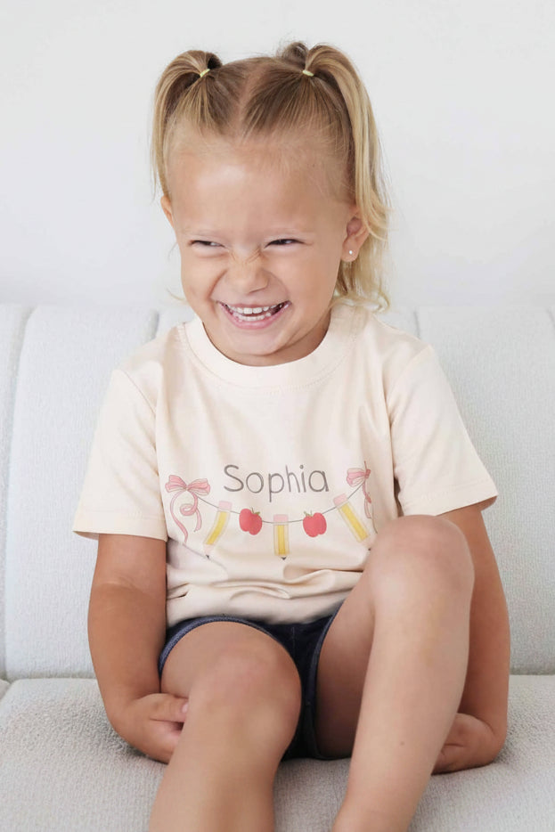 school personalized graphic tee for girls natural 