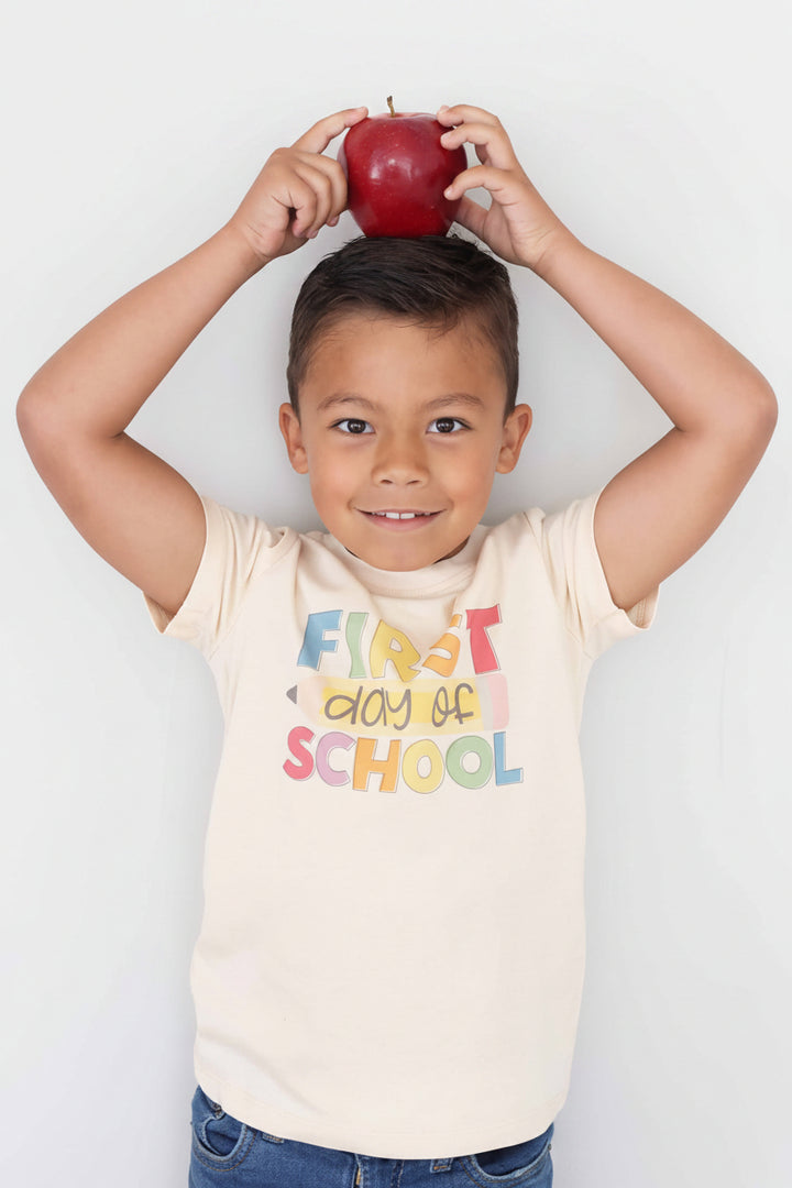 first day of school graphic tee for kids 
