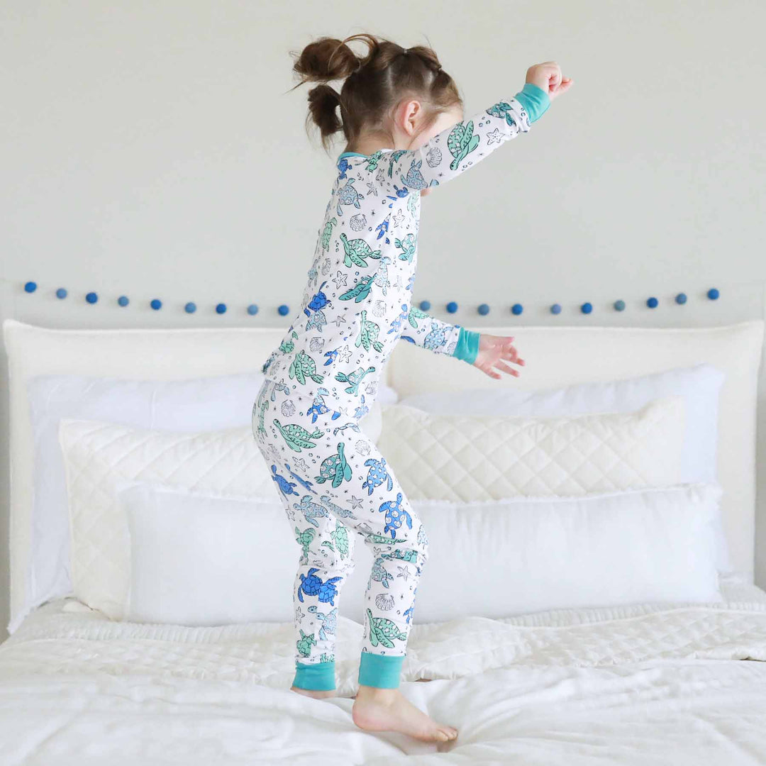 kids sea turtles bamboo pajamas 
